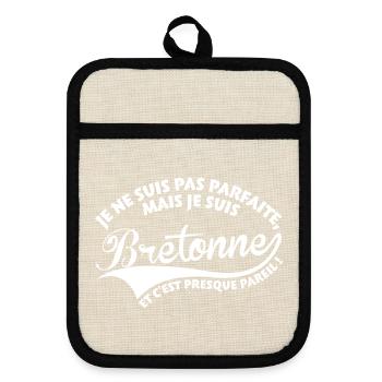 Parfaite Bretonne - Maniques avec dos en caoutchouc - lin/noir  - Devant