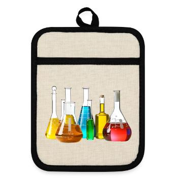 Collection de verrerie de laboratoire colorée - Maniques avec dos en caoutchouc - lin/noir  - Devant