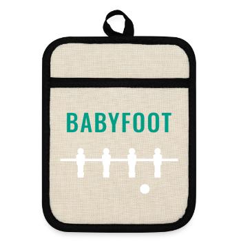 Green Foosball - Pot holders with rubber back - linen/black  - Front