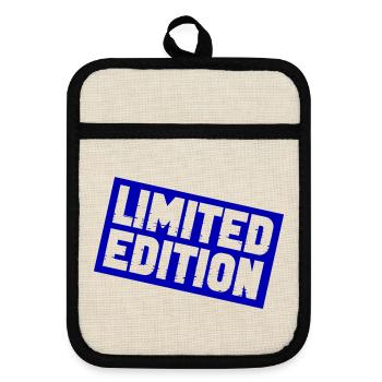 Limitierte Sternedition Druck - Topflappen mit Gummirückseite - Leinen/Schwarz  - Vorne