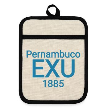 Exu brasilien Pernambuco text - Topflappen mit Gummirückseite - Leinen/Schwarz  - Vorne