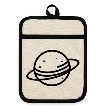 Planet - Topflappen mit Gummirückseite - Leinen/Schwarz  - Vorne