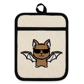 Mignon Chauve-souris Lunettes de soleil Cool Halloween Drôle - Maniques avec dos en caoutchouc - lin/noir  - Devant