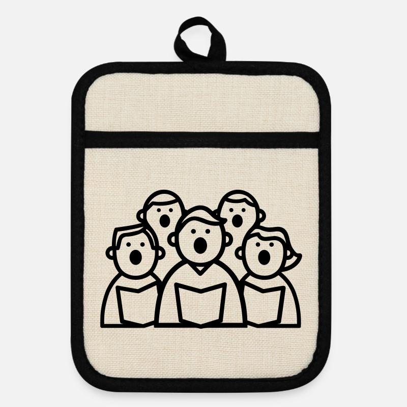 choir - Pot holders with rubber back - linen/black 