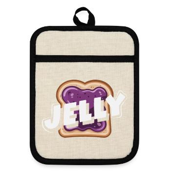 Peanut Butter & Jam Partner Look Design - Pot holders with rubber back - linen/black  - Front