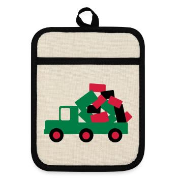 truck - Pot holders with rubber back - linen/black  - Front