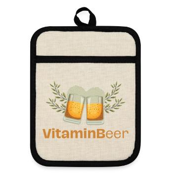 VitaminB - Topflappen mit Gummirückseite - Leinen/Schwarz  - Vorne