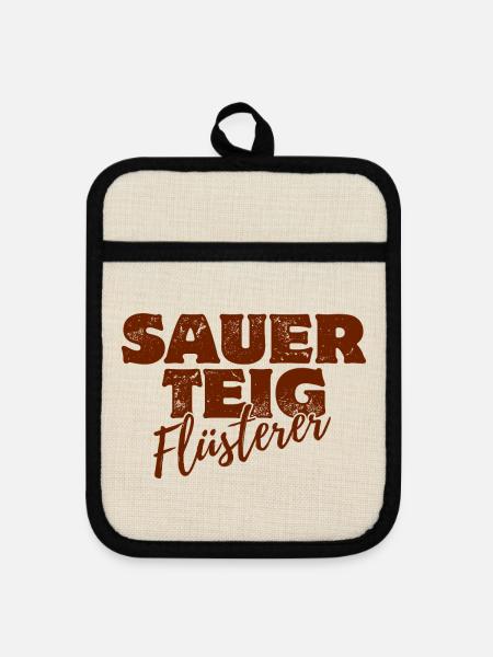 Sauerteig Flüsterer - Topflappen mit Gummirückseite - Leinen/Schwarz