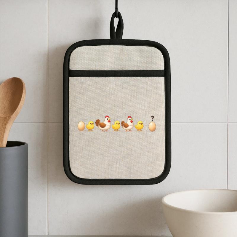 Evolution egg chick hen darwin Pot holders with rubber back