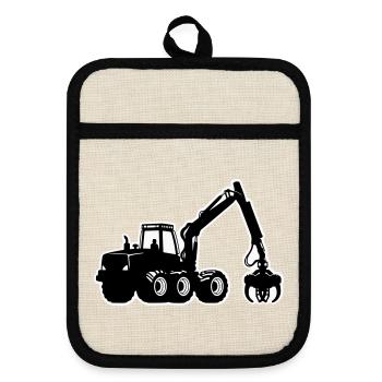 Harvester Silhouette - Pot holders with rubber back - linen/black  - Front