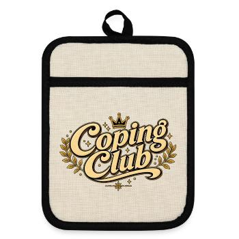 Coping Club  - Topflappen mit Gummirückseite - Leinen/Schwarz  - Vorne