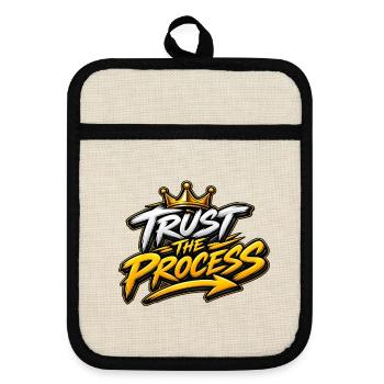 Trust The Process Graffiti Crown - Topflappen mit Gummirückseite - Leinen/Schwarz  - Vorne