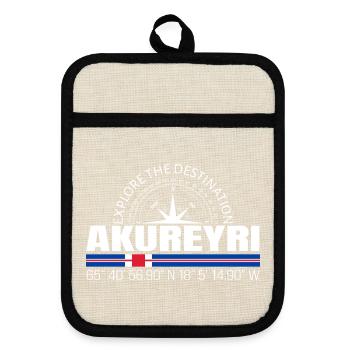 Akureyri - Topflappen mit Gummirückseite - Leinen/Schwarz  - Vorne
