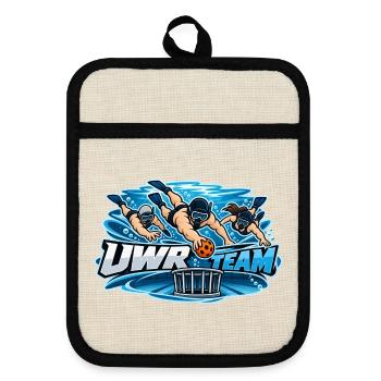 UWR Team Wasserrugby Logo - Topflappen mit Gummirückseite - Leinen/Schwarz  - Vorne