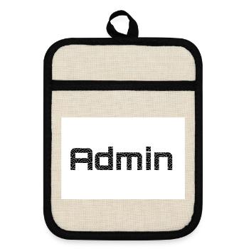 ADMIN Blackwords/WhiteBackround - Topflappen mit Gummirückseite - Leinen/Schwarz  - Vorne