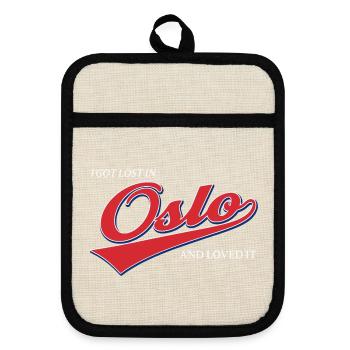 I Got Lost In Oslo And Loved It - Nordic Travel - Pot holders with rubber back - linen/black  - Front