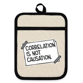 La corrélation n’est pas la causalité : la science des nerds - Maniques avec dos en caoutchouc - lin/noir  - Devant