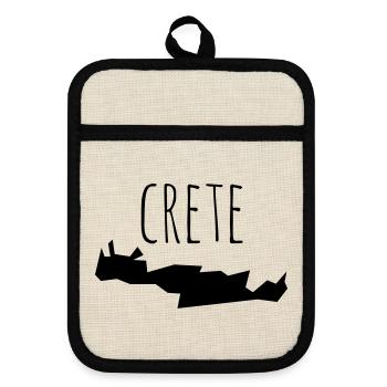 crete - Pot holders with rubber back - linen/black  - Front
