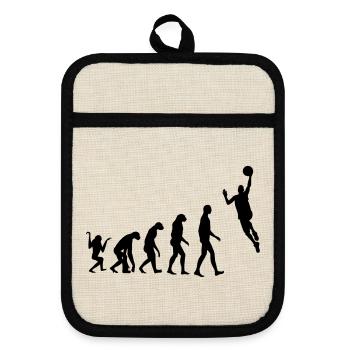 Basketball - Basket Ball - Game - Sport - Player - Pot holders with rubber back - linen/black  - Front