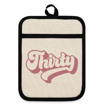 Thirty 30th Birthday For Women 30 Years Old - Pot holders with rubber back - linen/black  - Front