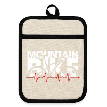 Mountain Bike Beat - Pot holders with rubber back - linen/black  - Front