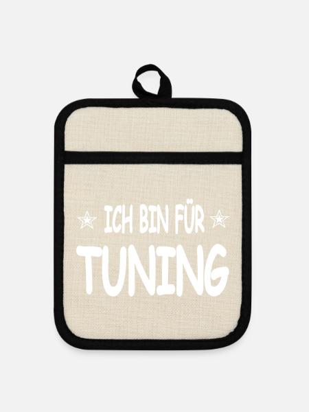 Tuning - Topflappen mit Gummirückseite - Leinen/Schwarz