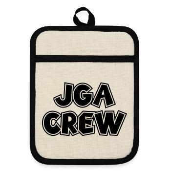 JGA Junggesellenabschied JGA Crew Party Bestseller - Topflappen mit Gummirückseite - Leinen/Schwarz  - Vorne