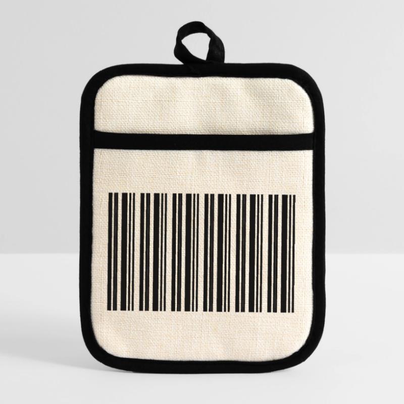Barcode Strichcode Nerd IT Technik Design Topflappen mit Gummirückseite