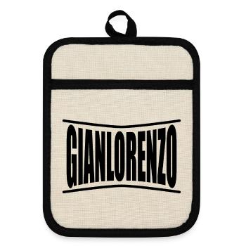 t-shirt Gianlorenzo t-shirt gift idea - Pot holders with rubber back - linen/black  - Front