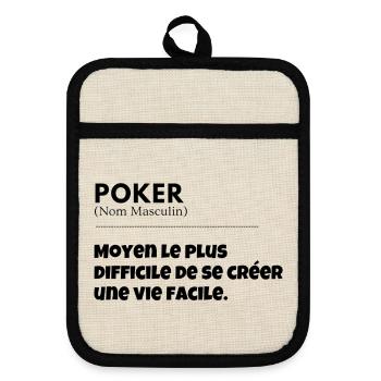 La splendeur du POKER! - Maniques avec dos en caoutchouc - lin/noir  - Devant