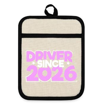 Driving License 2026 Driving Test Driving License Test - Pot holders with rubber back - linen/black  - Front