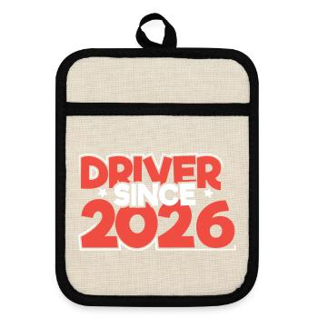 Driving License 2026 Driving Test Driving License Test - Pot holders with rubber back - linen/black  - Front