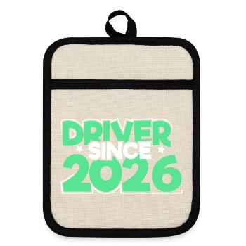 Driving License 2026 Driving Test Driving License Test - Pot holders with rubber back - linen/black  - Front