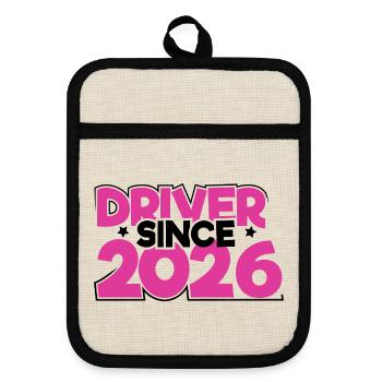 Driving License 2026 Driving Test Driving License Test - Pot holders with rubber back - linen/black  - Front