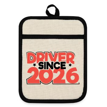 Driving License 2026 Driving Test Driving License Test - Pot holders with rubber back - linen/black  - Front
