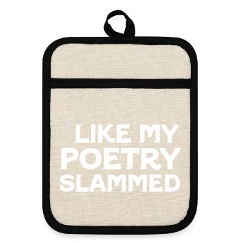 Bold Quill Poetry Slam Graphic Tee - Pot holders with rubber back - linen/black  - Front