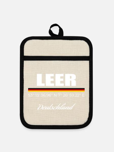 Leer - Topflappen mit Gummirückseite - Leinen/Schwarz