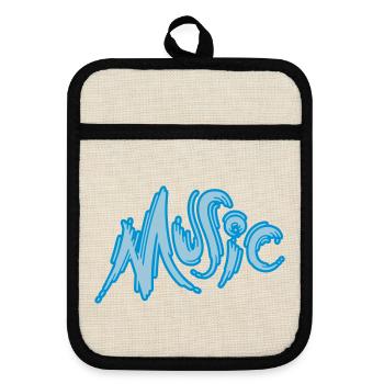 Music - Topflappen mit Gummirückseite - Leinen/Schwarz  - Vorne