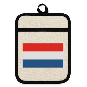 Holland - Maniques avec dos en caoutchouc - lin/noir  - Devant