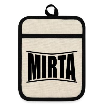 nom du t-shirt Mirta idée cadeau t-shirt - Maniques avec dos en caoutchouc - lin/noir  - Devant