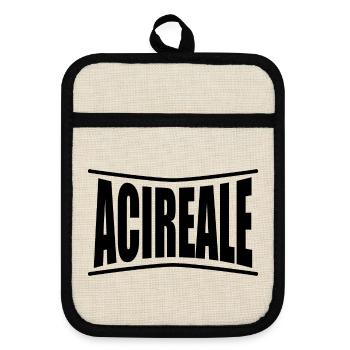 Sicilia t-shirt Acireale t-shirt idée cadeau - Maniques avec dos en caoutchouc - lin/noir  - Devant