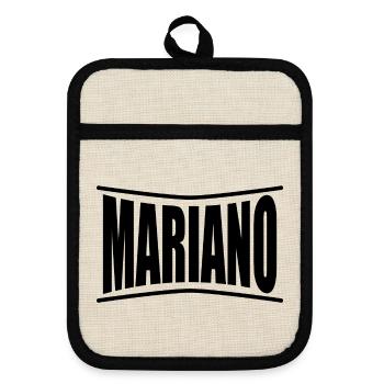 Mariano t-shirt t-shirt idée cadeau - Maniques avec dos en caoutchouc - lin/noir  - Devant