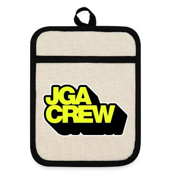 Bachelor Party Crew 3D - Pot holders with rubber back - linen/black  - Front