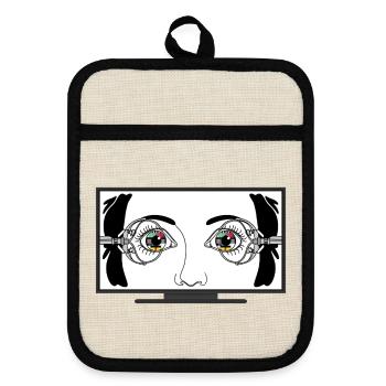 STOP WATCHING TV - geek & scifi - Maniques avec dos en caoutchouc - lin/noir  - Devant