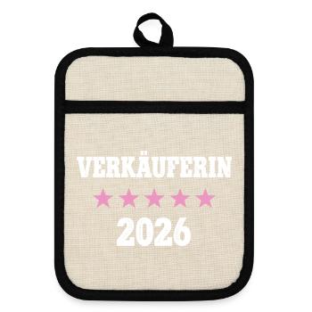 Vendeuse 2026 Profession de formation Vendeuse Femmes - Maniques avec dos en caoutchouc - lin/noir  - Devant