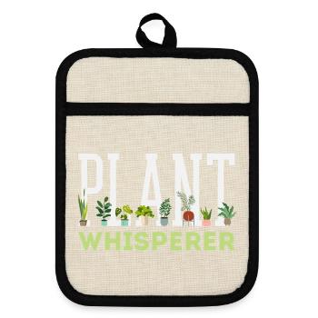 Garden & Plant Lovers Gifts - Pot holders with rubber back - linen/black  - Front
