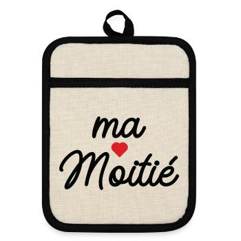 Ma Cœur Motié - Maniques avec dos en caoutchouc - lin/noir  - Devant