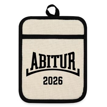 Abitur 2026 (Abiturient / Abi 26 / Konkav / B) - Pot holders with rubber back - linen/black  - Front