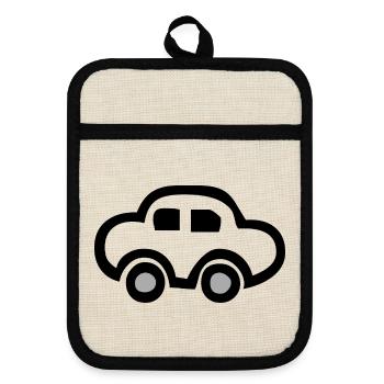 Voiture - Maniques avec dos en caoutchouc - lin/noir  - Devant