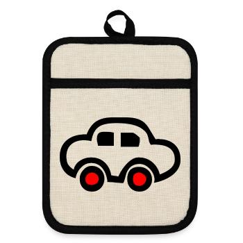 Voiture - Maniques avec dos en caoutchouc - lin/noir  - Devant